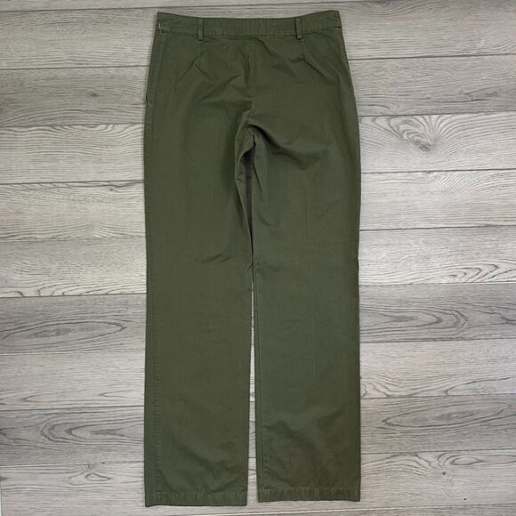 Lacoste Womens Size 8 Green Cotton Straight Leg Chino NEW Pants - Picture 4 of 9
